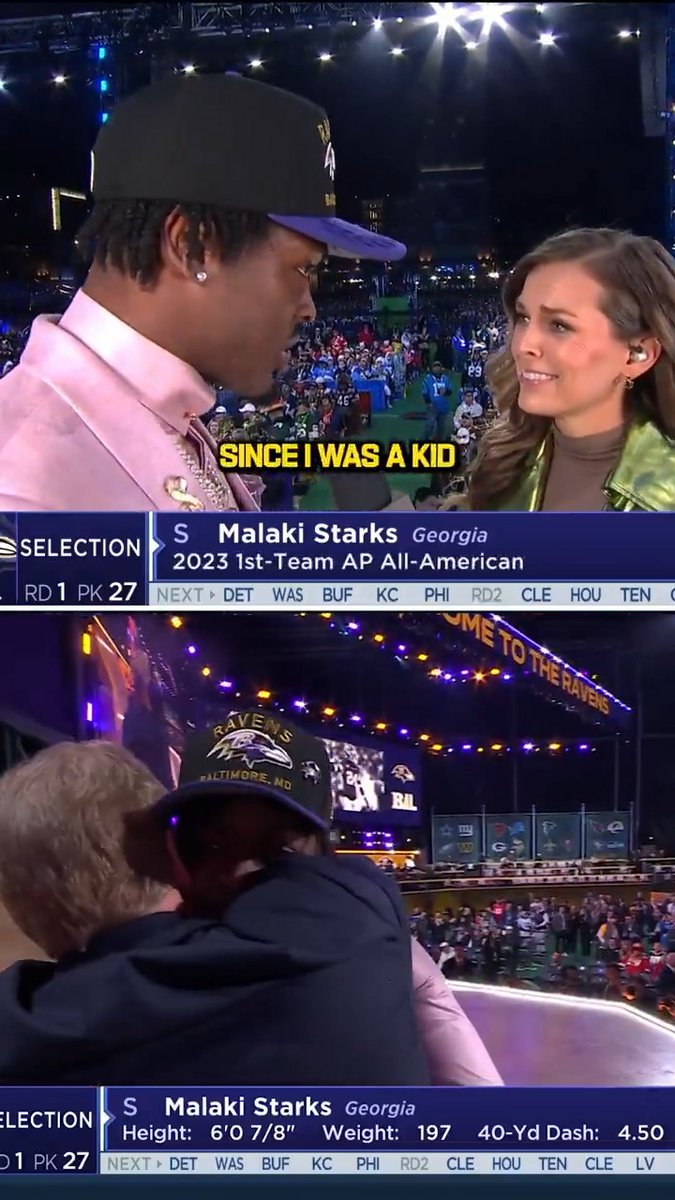 Malaki Starks' long hug with @NFLCommish was many years in the making 🫶 Malaki Starks 📺: 2025 #NFLDraft – 7pm ET on NFLN/ESPN/ABC 📱: Stream on #NFLPlus