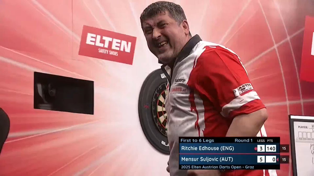 VICTORY ON HOME SOIL! 🇦🇹 An emotional Mensur Suljovic gets the job done against Ritchie Edhouse, beating the reigning European Champion 6-3 in Graz! 📺 #ET5
