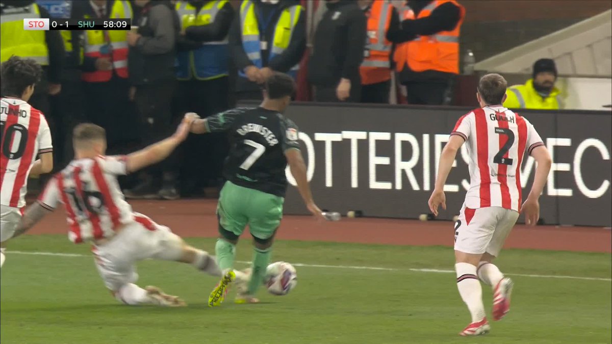 Rhian Brewster is lucky to come away unscathed following these challenges from Ben Wilmot and Wouter Burger 😬