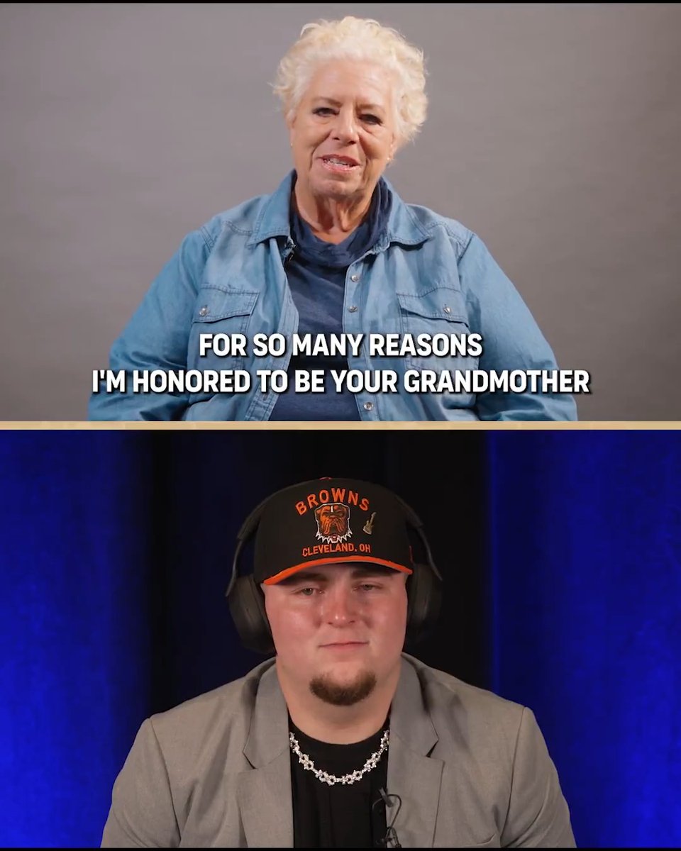 Mason Graham celebrated the big day with a message from his Grandma ❤️ Mason Graham | Cleveland Browns | #NFLDraft