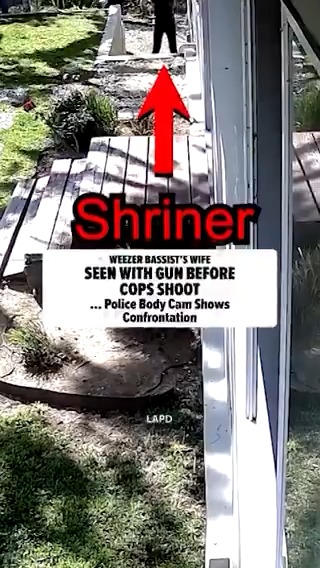 #Weezer bassist Scott Shriner's wife, Jillian Lauren Shriner, was seen pacing around her backyard with a gun in her hand shortly before shots were fired and Jillian was arrested for the attempted murder of a cop. Full story here: 🎥: LAPD