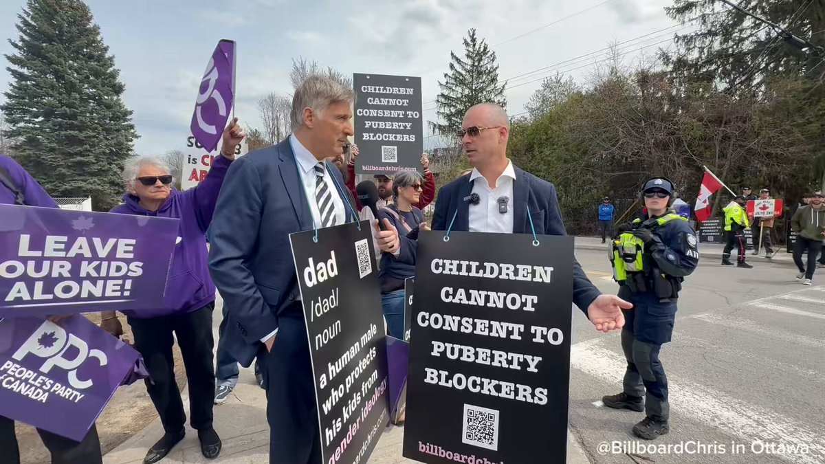Tremendous turnout today in Ottawa. Thank you to Maxime Bernier for speaking so boldly against the abuse of child transition. Canada’s MPs unanimously passed a bill which made it a crime of ‘conversion therapy’ to object to your own child transitioning, but the real conversion therapy is telling children that they were born in the wrong body. There is no such thing as a transgender child. They’re called girls and boys and they are perfect just as they are! No drugs or scalpels needed!