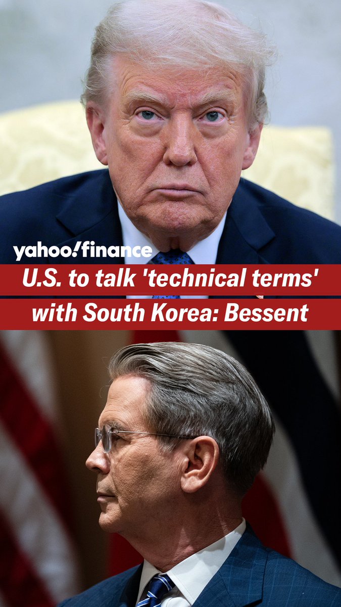 "South Koreans came early," said US Treasury Secretary Scott Bessent when discussing trade deals, adding: "They came with their A-game. We will be talking technical terms as early as next week."