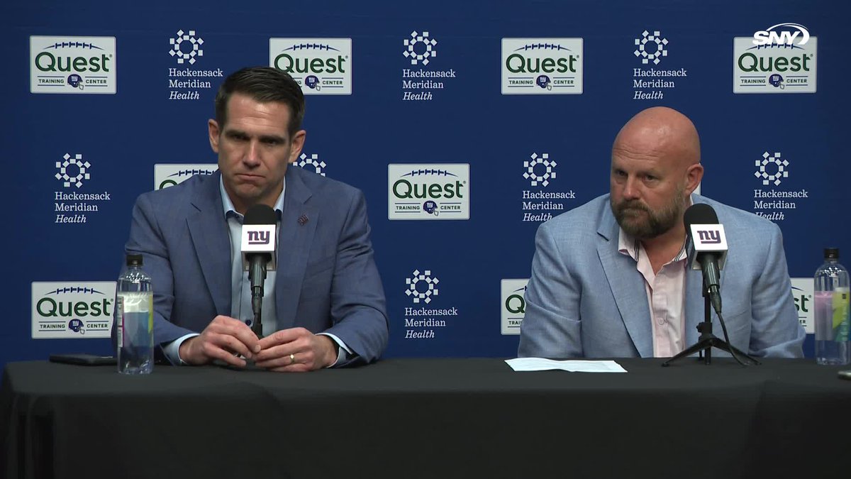 Brian Daboll was asked about a report that he and Shedeur Sanders had a meeting that did not go well: "We had good meetings with all the guys that came in here on 30 visits. Quarterback meetings were productive. We're happy with Jaxson (Dart)."