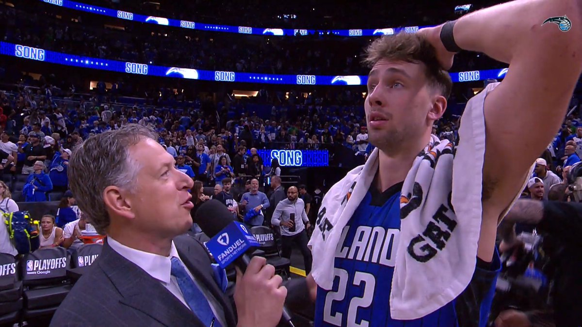 "Play my game. Be aggressive." Franz Wagner on his 32-point performance postgame after the Game 3 W 🗣️