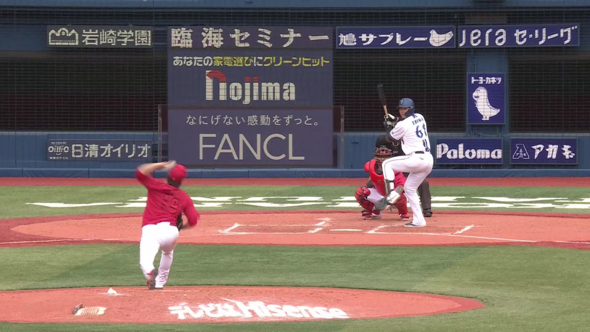 一死1塁で #蝦名達夫 選手がレフトへスリーベースを放ち#三森大貴 選手が一気にホームへ生還💨 続くチャンスに #度会隆輝 選手がセンターへきっちり犠牲フライを放ち、この回2点を先制🌟🌟 3回裏 DB 2 - 0 C #横浜奪首 #baystars