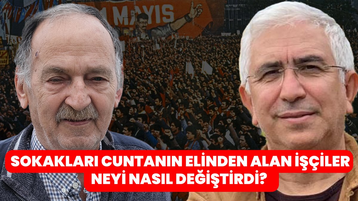 "Sokakları cunta yönetiminden alarak değişimi başlatan işçiler, Türkiye'nin emek mücadelesinin simgesi oldular" TÜMTİS Eski Başkanı Sabri Topçu ve Emek Tarihçisi Zafer Aydın anlatıyor Dilan Temiz (Dilan Temiz) ve Hasan Can Bilici'nin (Hasan Can) #EvrenselCumartesi röportajı