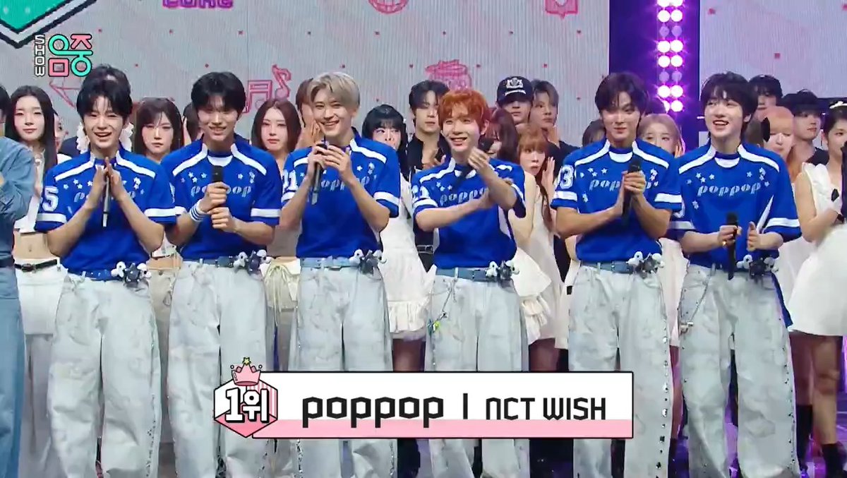 🏆 Huge congrats to NCT WISH for winning 1st place and bagging their first Music Core trophy with “poppop”, now NCT WISH's song with the most music show wins! 🥳 POPPOP 3RD WIN #poppop3rdWin #NCTWISH7thWin #NCTWISH #엔시티위시 NCT WISH (250426)