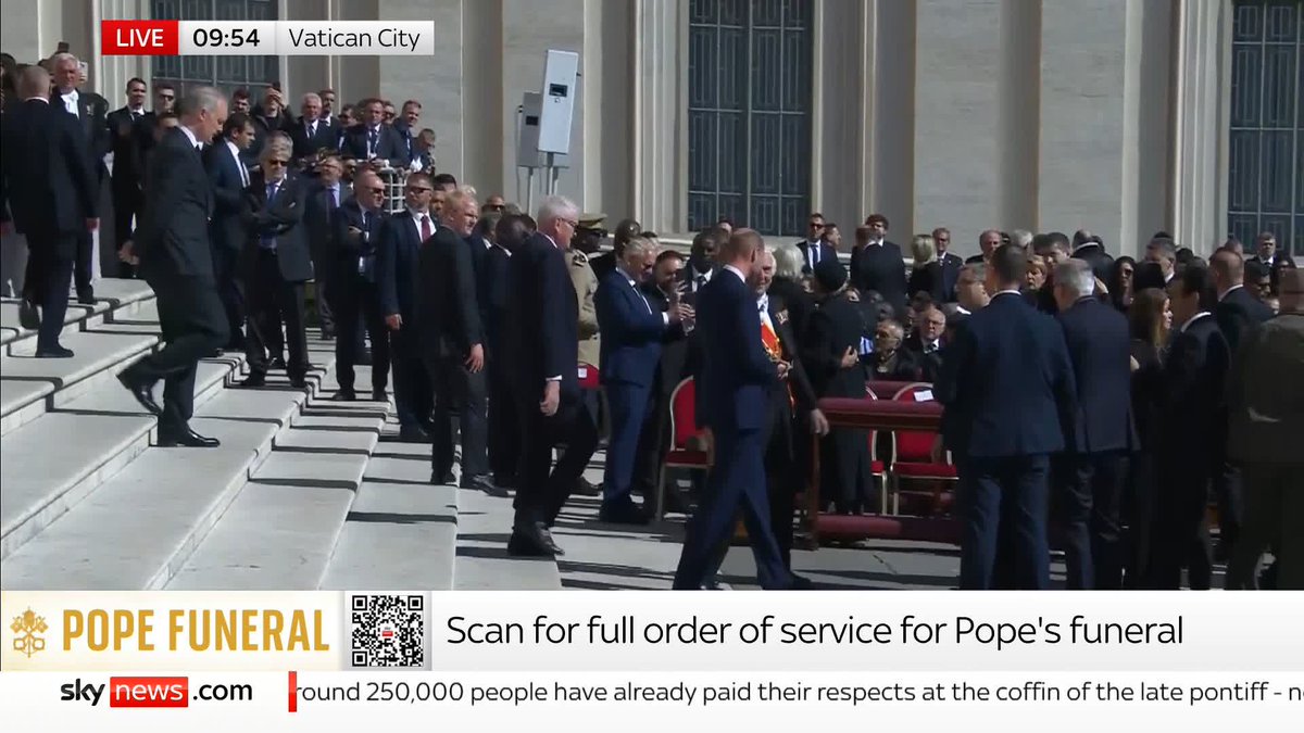 HRH, Prince William, The Prince of Wales in the Vatican City and being is escorted to his seat among world leaders as he represents King Charles III and The United Kingdom 🇬🇧 at Pope Francis’ funeral 🇻🇦🙏 #PrinceWilliam #PopeFrancis
