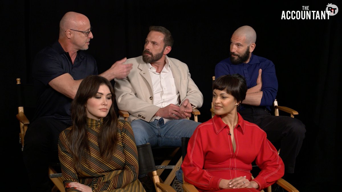 "They just start inhabiting the characters and a lot of the humor came out of not scripted lines." Ben Affleck and #TheAccountant2 director Gavin O'Connor discuss the improv scenes in the film.