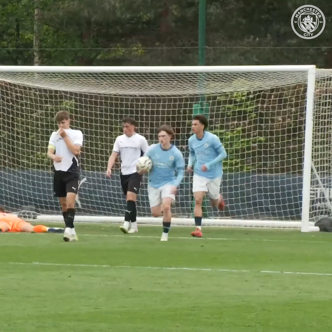 Finlay Gorman halves our deficit against Derby 💪 Watch the second half LIVE on CITY+ as we look for a win to secure the #U18PL North title ⤵️