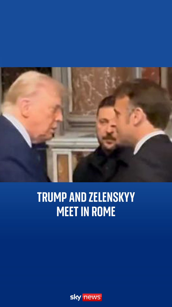Footage posted by a member of White House staff shows the Ukrainian president Volodymyr Zelenskyy meeting with US President Donald Trump in St Peter's Basilica.