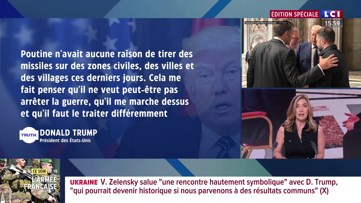 🔴 Donald Trump estime que Vladimir Poutine "ne veut peut-être pas arrêter la guerre" en Ukraine ▶️ Florence O’Kelly