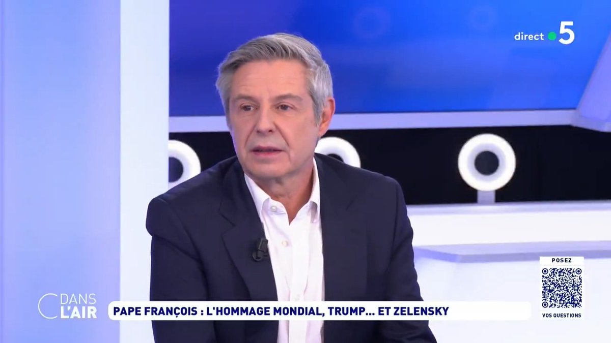 "Il ne faut pas oublier que l'église est le premier réseau diplomatique au monde. L'entretien [entre Trump et Zelensky] se passe dans les mains du Vatican, et ça, le Vatican sait faire. Il y a des gens suffisamment intelligents pour penser l'impact de l'image." Anthony Bellanger انطوني