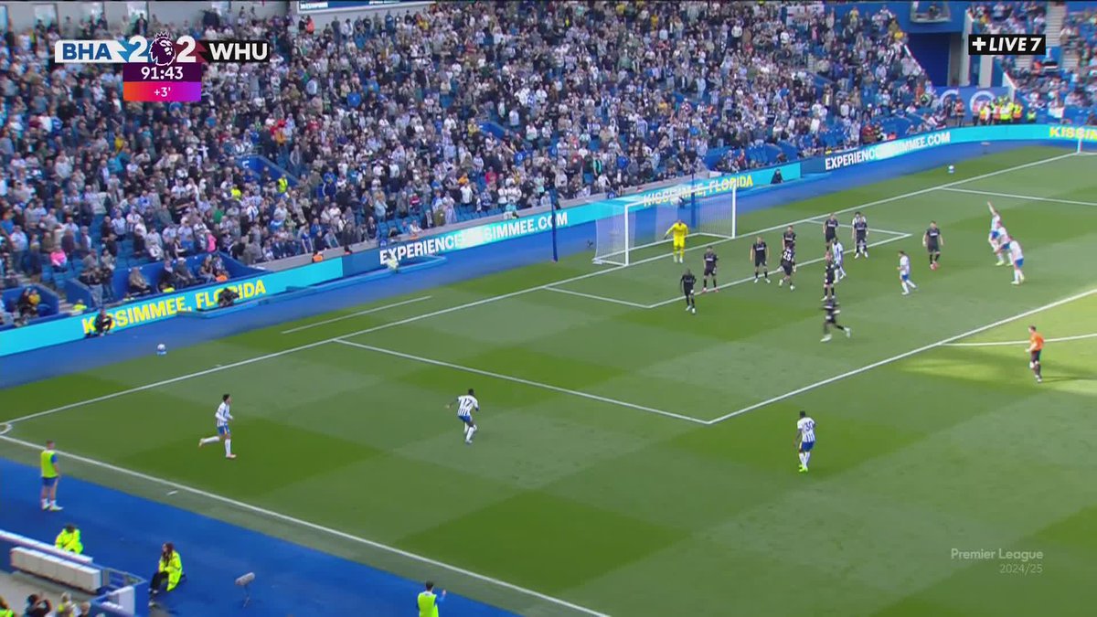 LE SCÉNARIO DE DINGUE À BRIGHTON, CARLOS BALEBA ARRACHE LA VICTOIRE DANS LES ARRÊTS DE JEU D'UNE FRAPPE DE 30M 😱 #BHAWHU | #PremierLeague