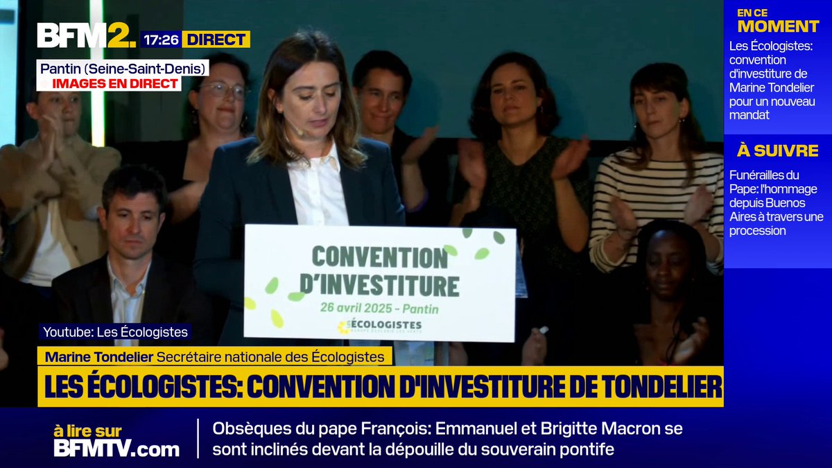 💬"Réservons nos flèches et nos attaques à nos véritables adversaires politiques. Il ne sont pas dans notre parti, ils ne sont pas à gauche, ils sont en face.|...]N'organisons pas nous-même la division" Marine Tondelier à la Convention d'investiture des Écologistes