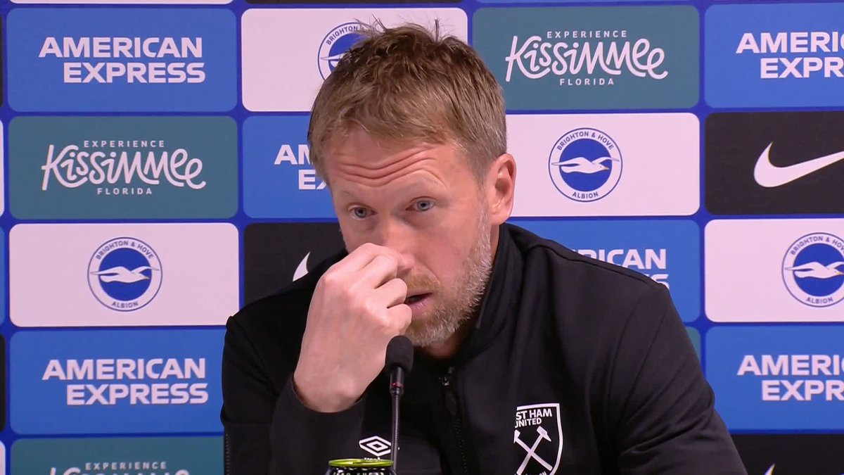"I'm in too much pain to talk positives" 😡 Graham Potter was frustrated following West Ham's 3-2 loss to Brighton 🎙️