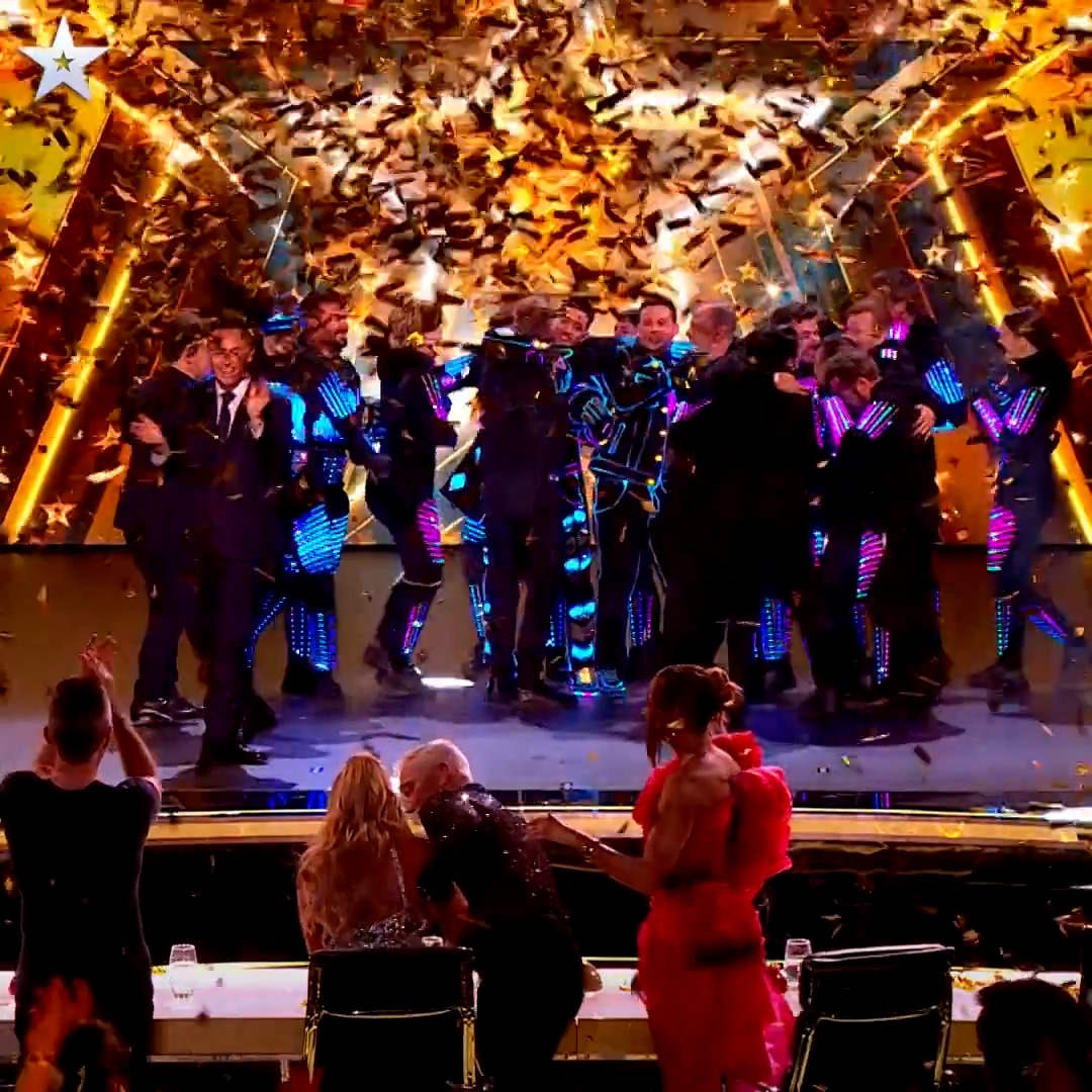 What a moment!✨ The Blackouts were grinning ear to ear after winning our first-ever Semi-Final Golden Buzzer from Amanda Holden 🫶 #BGT #BritainsGotTalent