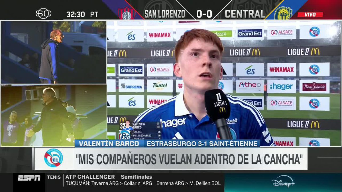 🔝 "NOSOTROS VAMOS PARTIDO A PARTIDO, OBVIAMENTE QUE SI QUEREMOS JUGAR LA #CHAMPIONSxESPN" ⭐ La palabra del 🇦🇷 COLO BARCO, autor de un caño espectacular en el 3-1 del Estrasburgo vs. Saint Étienne por la #Ligue1xESPN 📺 #DisneyPlus