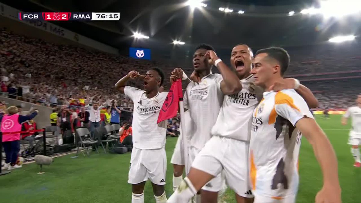 AURELIEN TCHOUAMENI FROM ARDA GÜLER'S CORNER TO GIVE REAL MADRID THE LEAD IN THE COPA DEL REY FINAL! WHAT A TURNAROUND IN THIS SECOND HALF 🤯