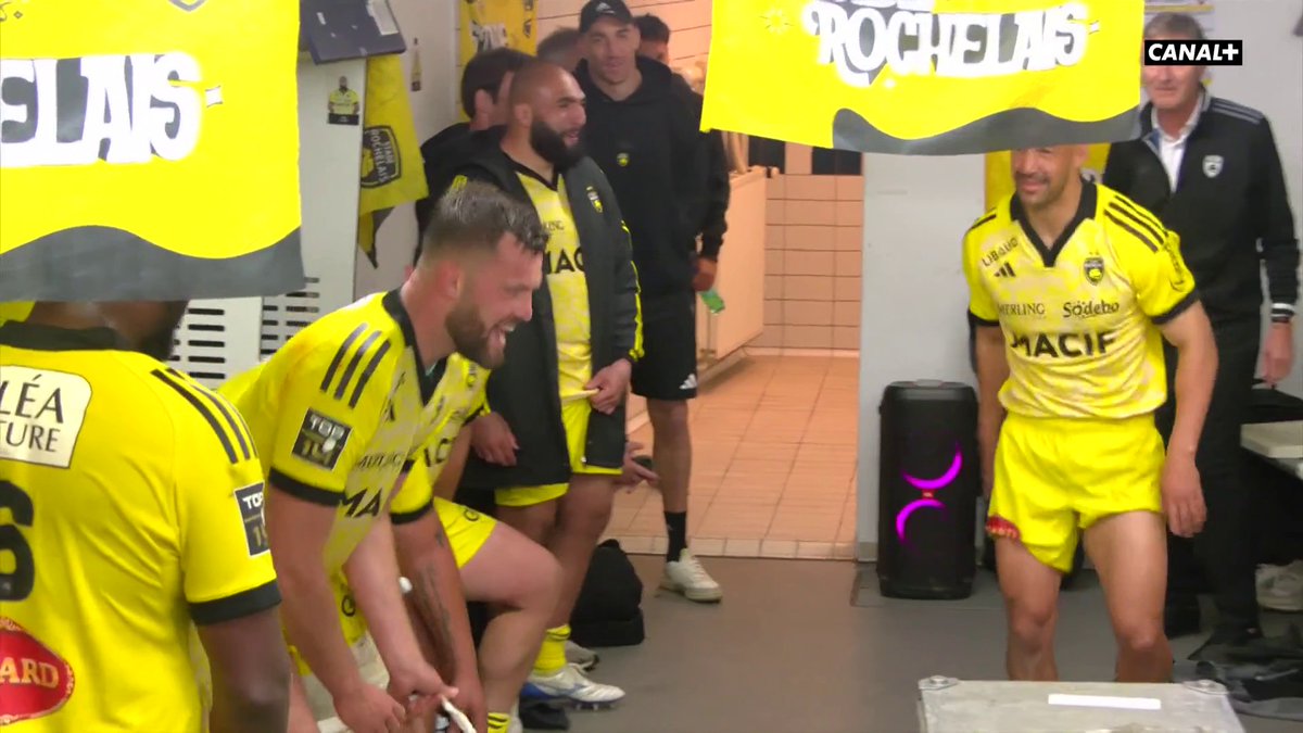 La joie des Rochelais dans le vestiaire 😂 Stade Rochelais 🤩 #UBBSR | #Top14