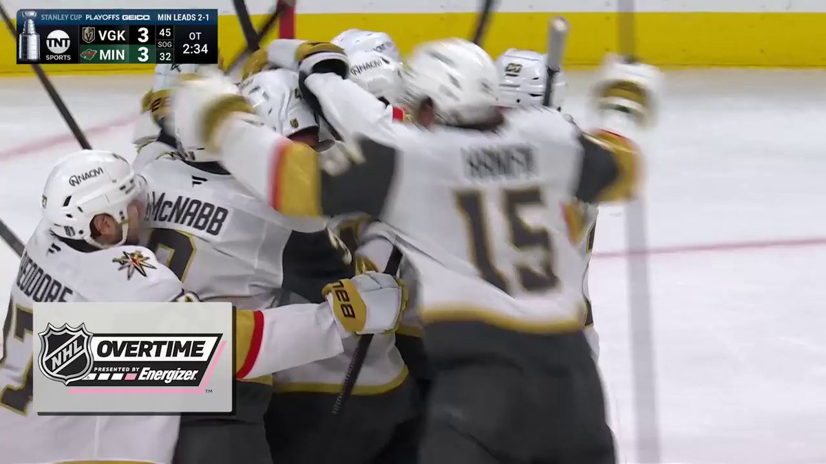 VEGAS HAS TIED THE SERIES! ⚔️ Ivan Barbashev wins Game 4 in Energizer overtime for the Vegas Golden Knights! #StanleyCup