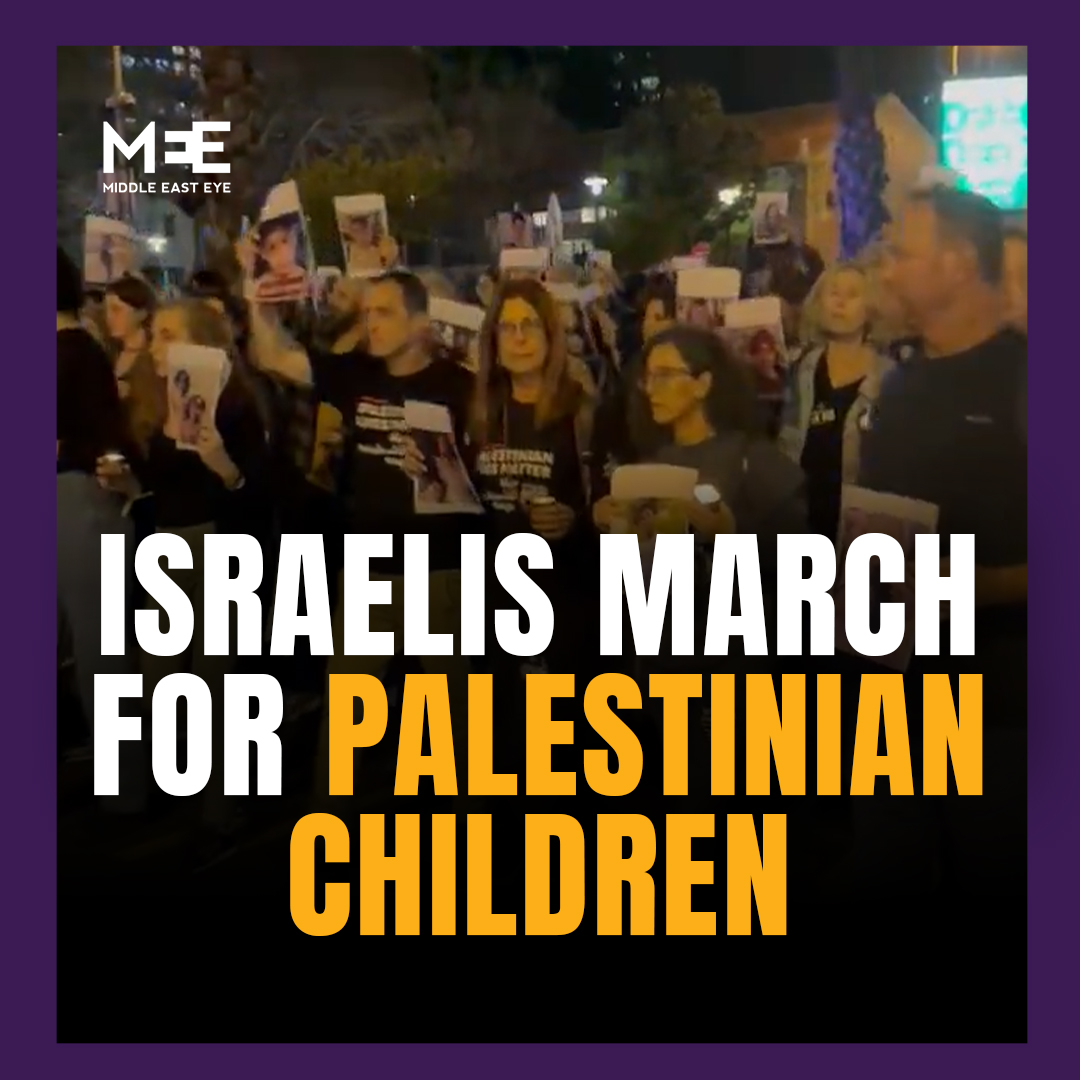⚡️JUST IN: Hundreds of Israelis marched in Tel Aviv on Saturday night, carrying photos of children killed in Gaza by Israel and demanding a ceasefire.