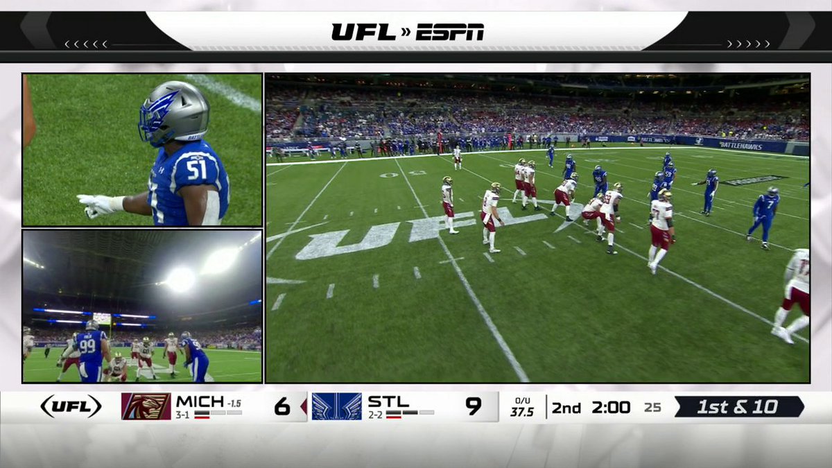 This POV from the TruVision chest cam is next-level 🎥 United Football League | St. Louis Battlehawks