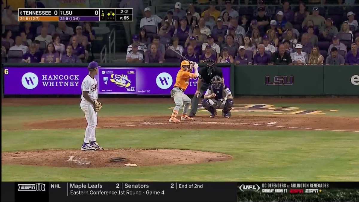 Peebs with a big knock to get the scoring started! 📺 (ESPNU) #GBO // #BeatLSU