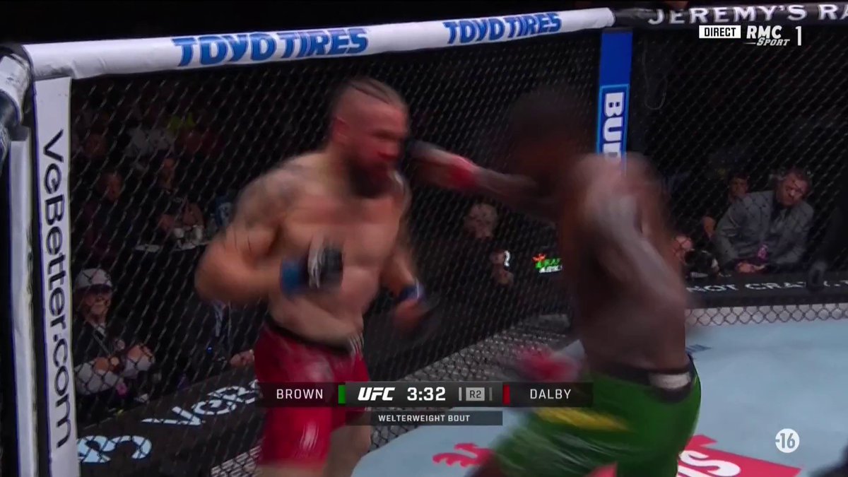 🚨 LE KO DE MALADEEEE 🤯🤯 Randy Brown 🇯🇲 DÉCONNECTE Nicolas Dalby 🇩🇰 au 2eme Round #UFCKansasCity