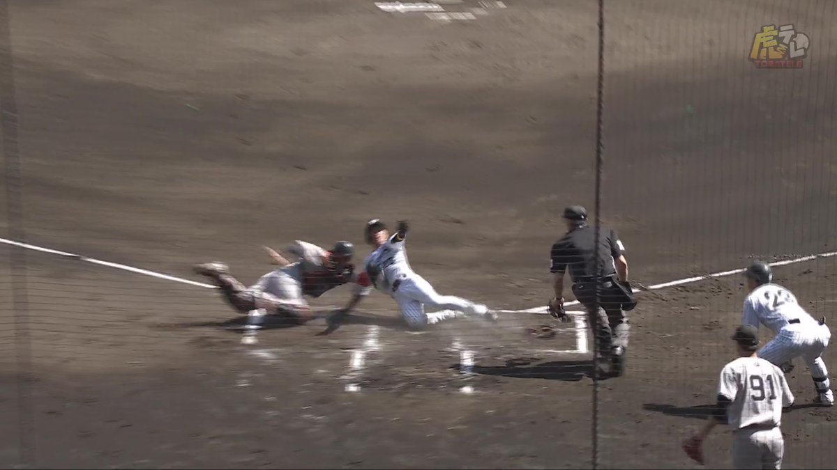 1回裏、大山選手のレフト前タイムリーヒットで先制！これで3試合タイムリー！ #hanshin #虎テレ #阪神タイガース #鼓動を鳴らせ_虎道を進め