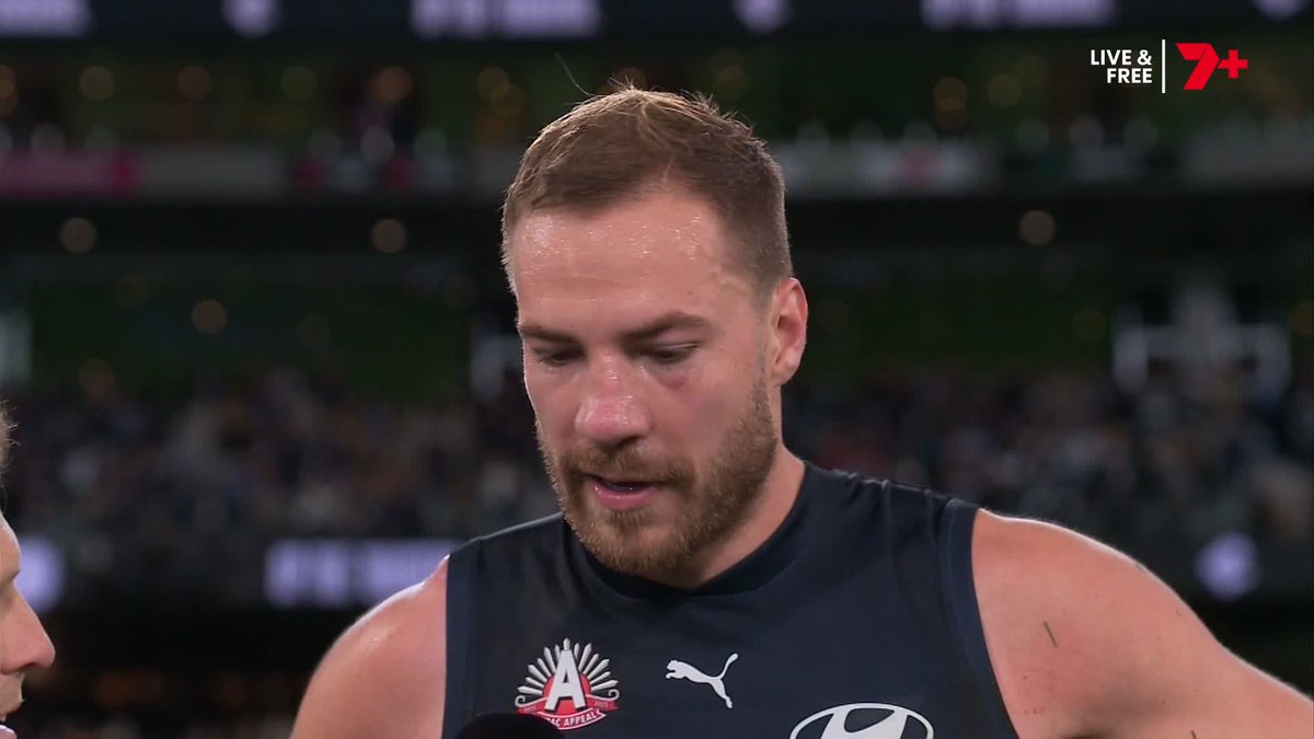 "(I'm) really grateful to be out here with a smile and to do it with my teammates in front of a home crowd is really special." 🗣️ Harry McKay following #AFLBluesCats