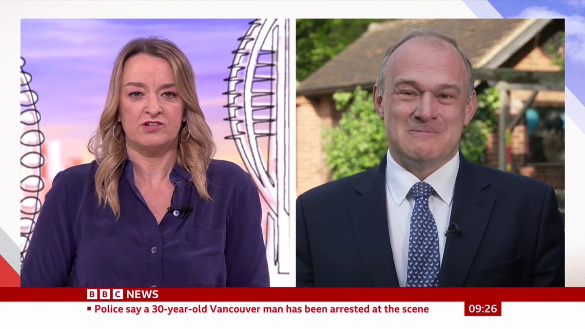 "You'll see lots of very serious things on our TikTok feed... but we've mixed them up with some fun things" Liberal Democrat leader Ed Davey tells #BBCLauraK that he uses TikTok for "poking fun" at President Trump as he is a "dangerous person"