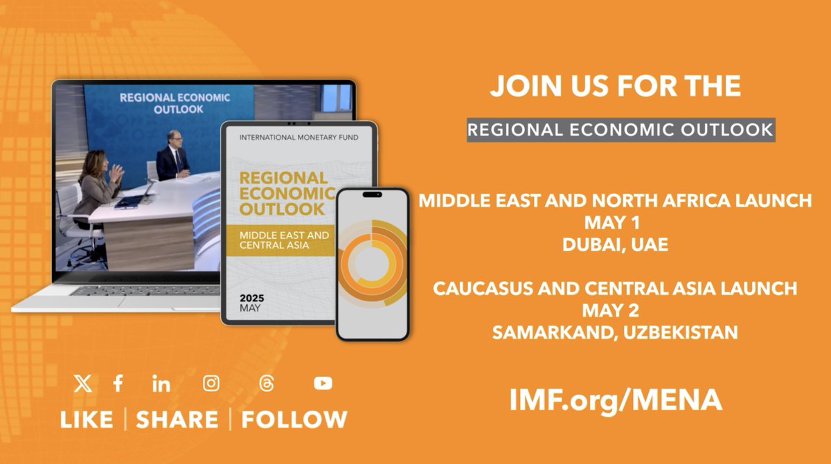How will economies in the Middle East and North Africa fare in 2025 amid spillovers from global trade tensions and high global uncertainty? Stay tuned for our latest Regional Economic Outlook out May 1 at 3 AM ET (11 AM GST).