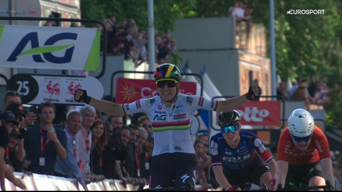 KIMBERLEY LE COURT PINAAR (AG INSURANCE - SOUDAL) WINS LIEGE BASTOGNE LIEGE FEMMES in front of Pieterse and Vollering! 👏🏼🇲🇺 Historic day for Mauritius. Unlike the men's one, this was quite a good edition with a surprise winner. #LBLWomen