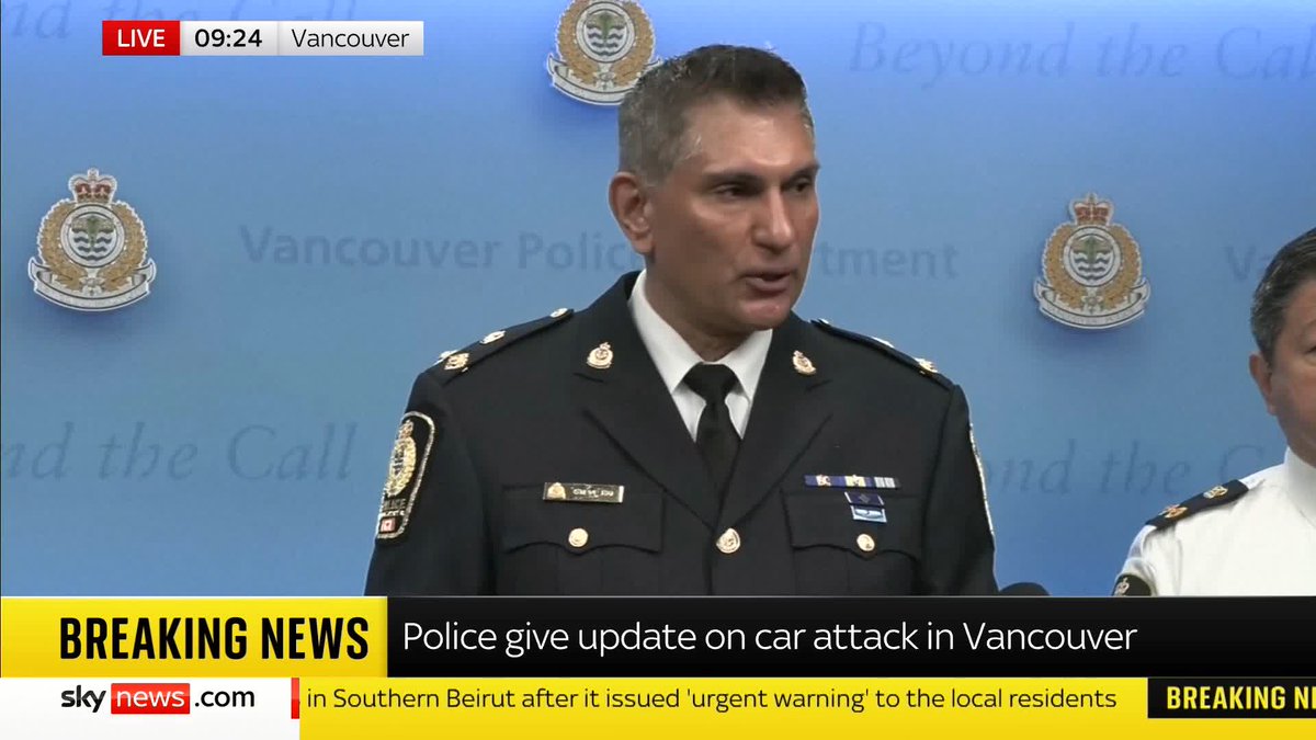Vancouver police confirm the death toll has risen to 11 as they give an update on the incident where a vehicle drove into a crowd at a street festival. 📺 Sky 501, Virgin 602, Freeview 233 and YouTube