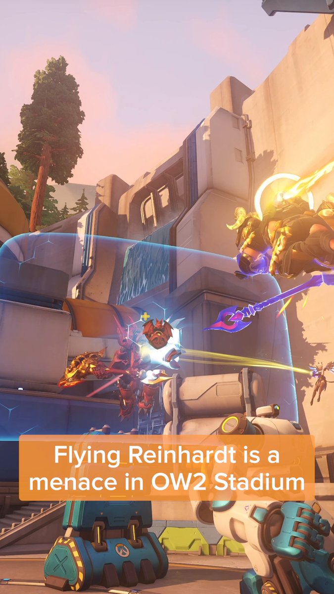 Need a travel partner? Reinhardt has got your back. Well sort of. 😅 Fly around and cause mayhem with Reinhardt in Season 16: Stadium