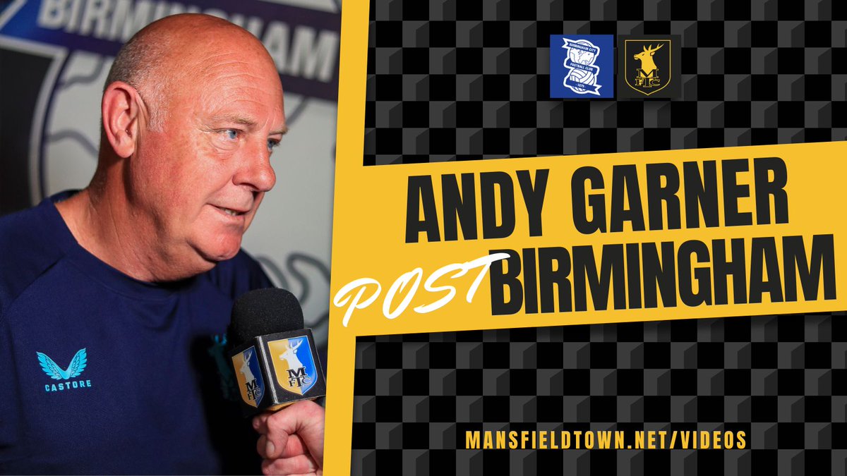 🗣️ First team coach Andy Garner on today’s defeat away to Birmingham City. #Stags ⚫️🟡