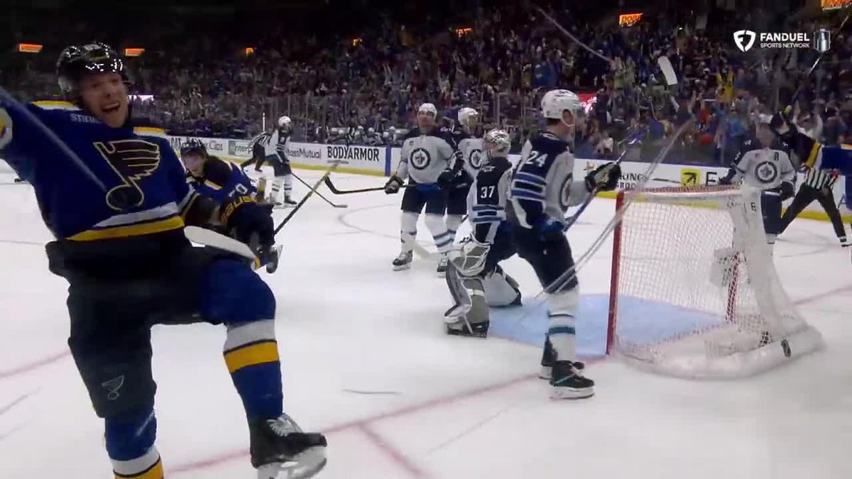Jake Neighbours picked the perfect time for his first career #StanleyCup Playoff goal. #stlblues