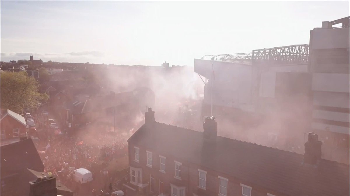 "This is the place to be" 🥳 The celebrations are only just getting started at Anfield 👏