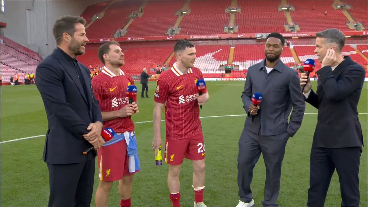 "You can't beat what we experienced today" 🗣️ Andy Robertson and Alexis Mac Allister share their thoughts on Liverpool's title win today ❤️