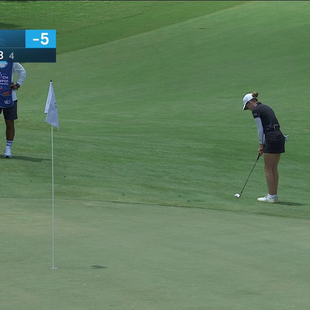Chip-in birdie by Sarah Schmelzel to reach 6-under. 📈👀 📺 Peacock | The Chevron Championship