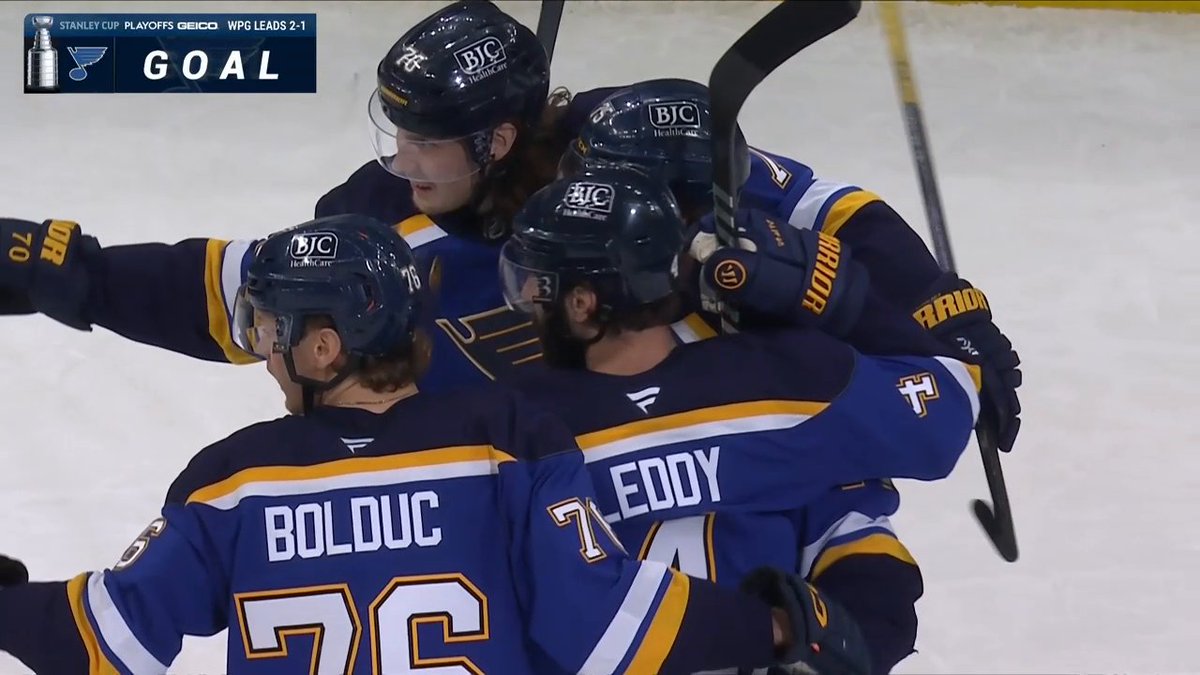 We've got another first career #StanleyCup Playoffs goal! 🎉 Tyler Tucker puts the St. Louis Blues up 2-1! 🇺🇸: NHLonTNT & Sports on Max ➡️ 🇨🇦: Sportsnet or stream on Sportsnet+ ➡️