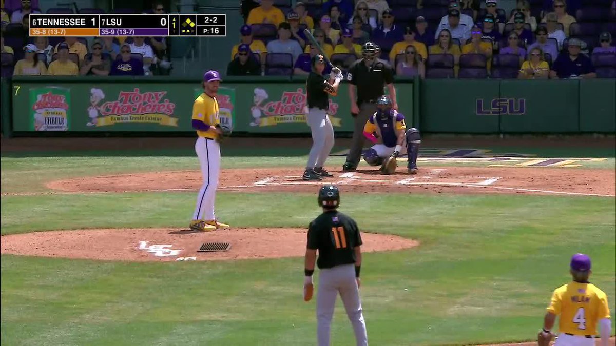 Big hit Bargo strikes again! Fisch beats the throw and it's an early 2-0 lead! 📺 (SECN) #GBO // #BeatLSU