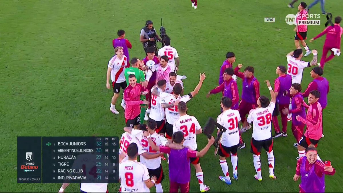 [AHORA] El festejo de los jugadores de River y de Gallardo en el Monumental, después de ganarle a Boca.