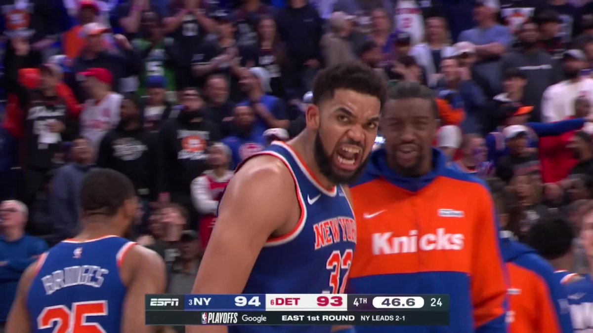 Karl-Anthony Towns hit the CLUTCH shot in his first playoff series as a Knick ๐ฅ