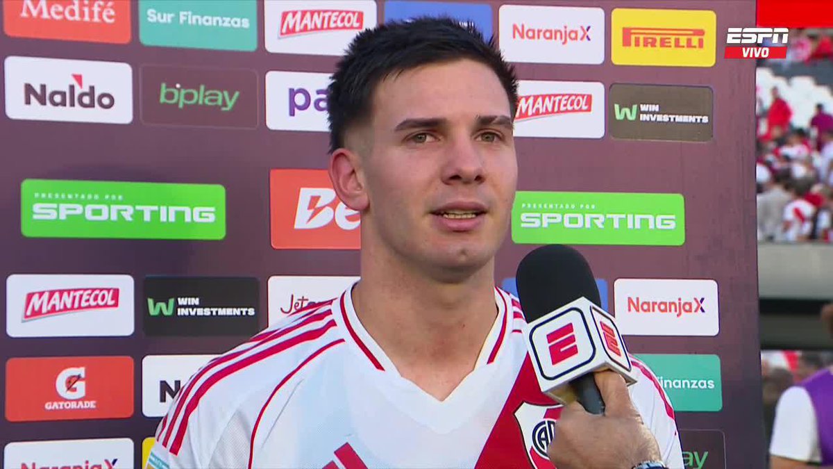 “Fue el partido que más esperé desde que estoy en Primera. Estoy muy emocionado. Tengo la cabeza acá, en River. Tenemos muchas cosas importantes por delante. Estoy disfrutando mucho y quiero seguir disfrutando.” Franco Mastantuono, sin más.