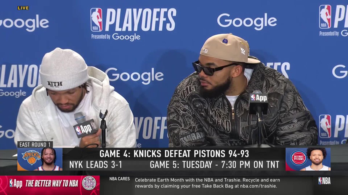 "I got the utmost respect for [Cade]. What he's been able to do &amp; what he's gonna do for the rest of his career" 🗣️ Brunson had high praise for his opponent after Game 4