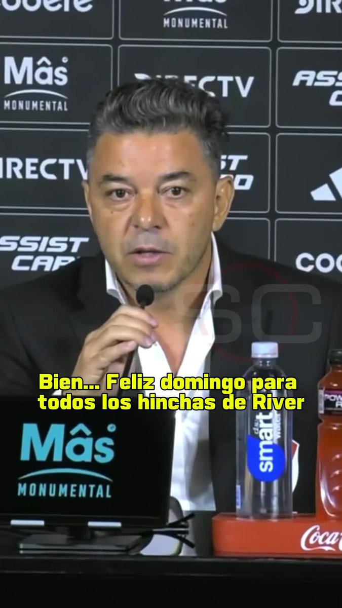 "FELIZ DOMINGO PARA TODOS LOS HINCHAS DE RIVER" 😜 ✍🏻 Así cerró MARCELO GALLARDO la conferencia de prensa post victoria ante Boca