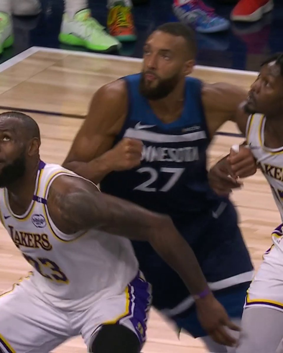 Rudy Gobert elbowed LeBron James in the back of the head. Gobert was assessed a flagrant 1 foul.